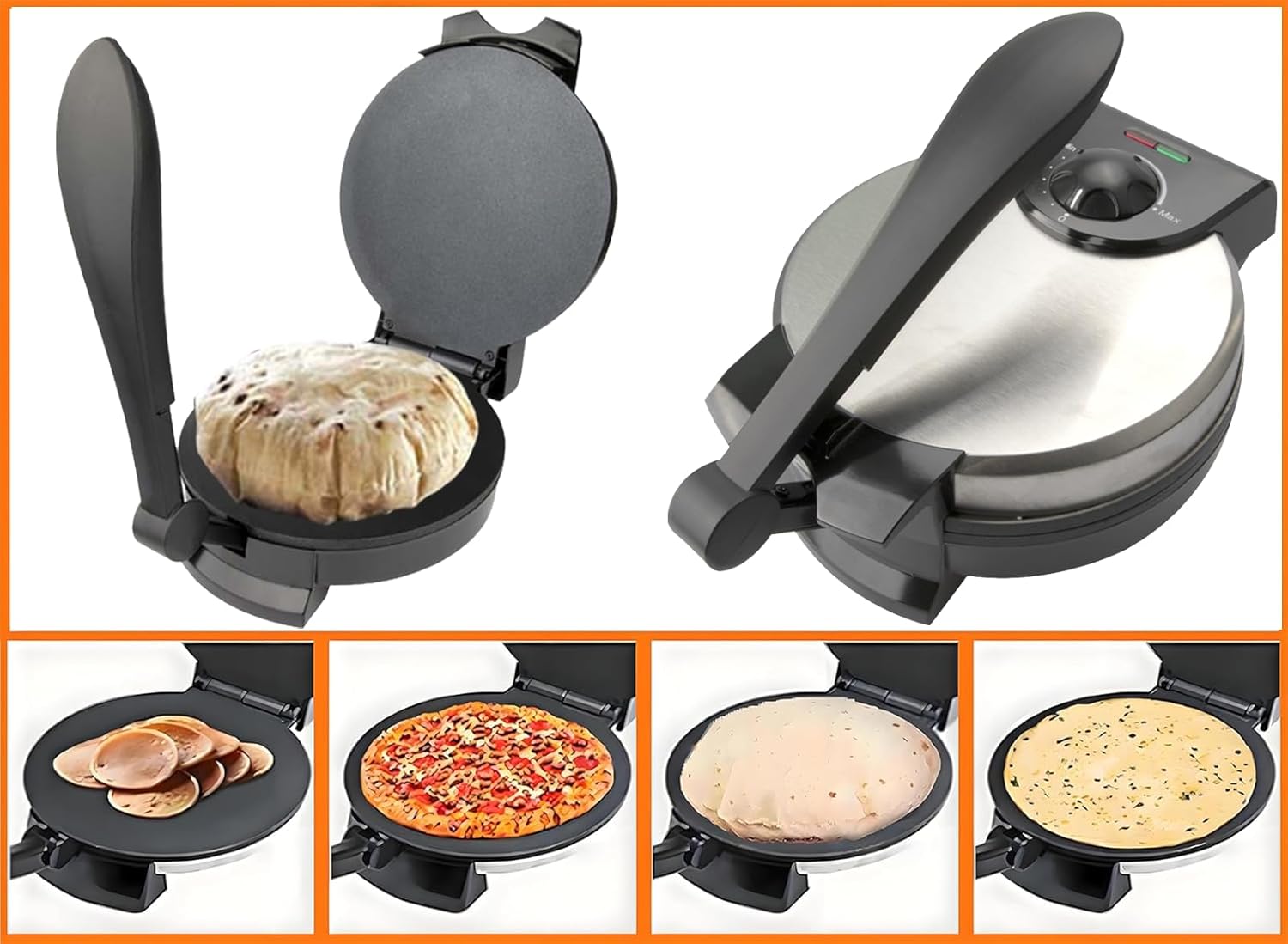8 Inch Stainless Steel Non-Stick Electric Tortilla Maker R918454