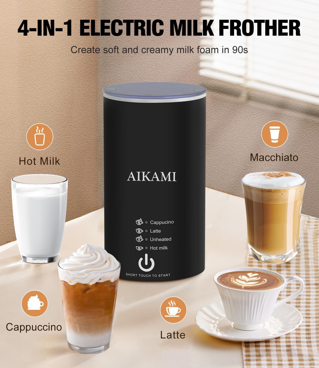 Single Serve Coffee Maker with Milk Frother, 6 to 14 Oz Brew Sizes, Clear Water Reservoir G9405