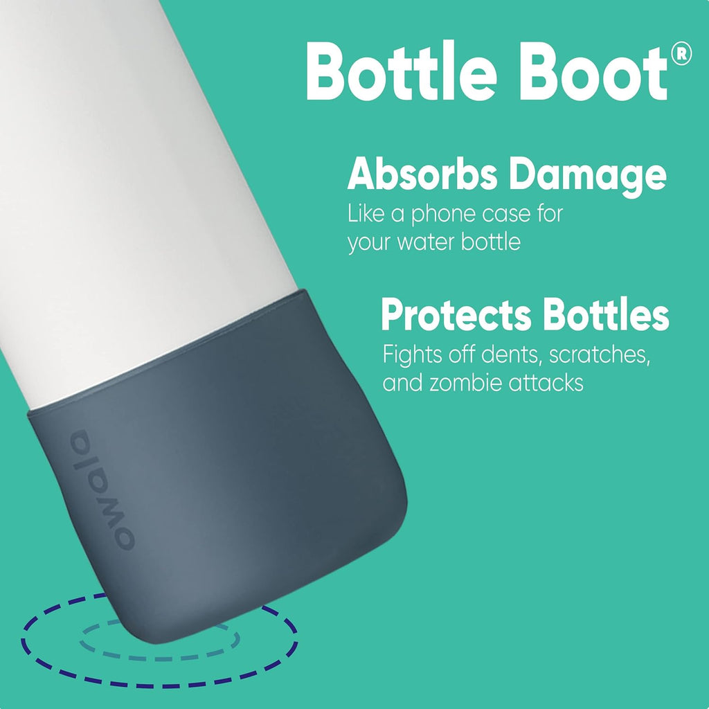 Black Insulated Stainless Steel Water Bottle with Silicone Boot R6617