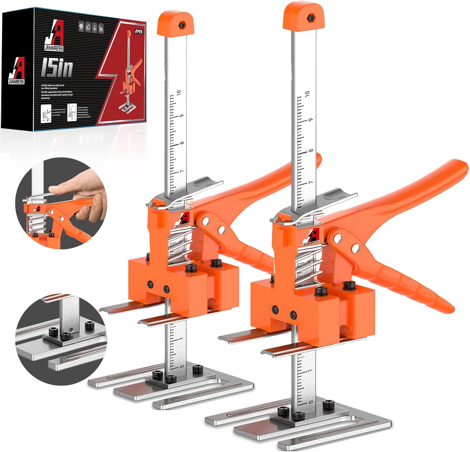 15 In Construction Jack, Multifunctional Furniture Lifter Jacks, Handheld Tool, Load 490LBS Z560930