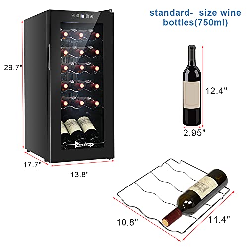 12 Bottle Compressor Wine Cooler with Double-Layer Glass Door Z858453