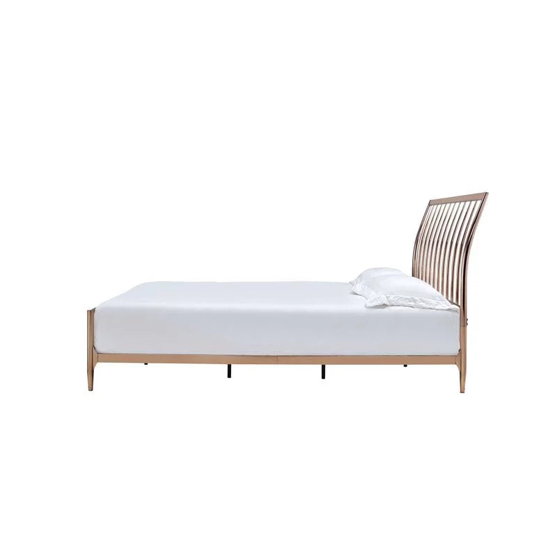 Contemporary Queen Metal Frame Sleigh Bed U46498