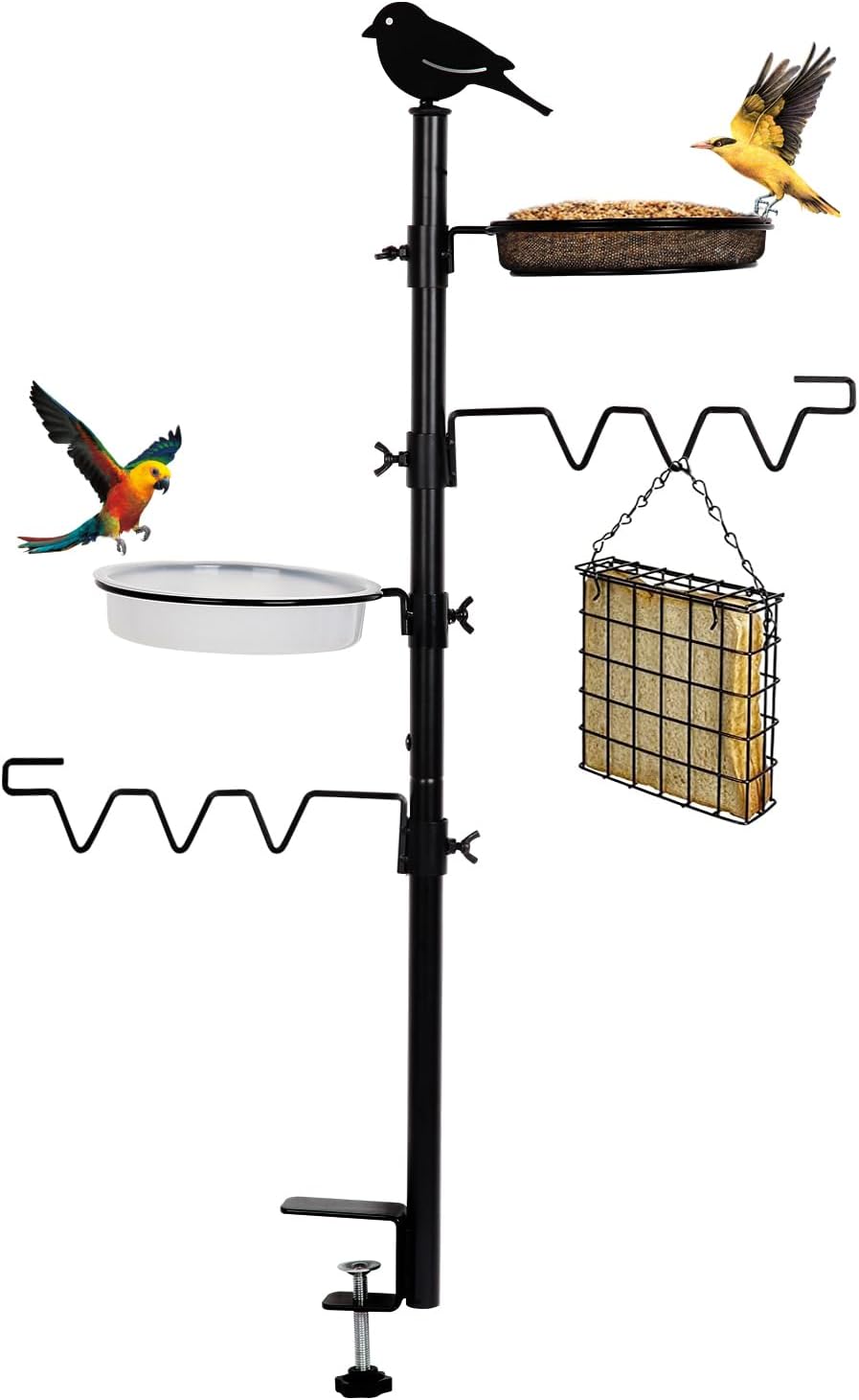 Black Steel Bird Feeder Station Kit C31737