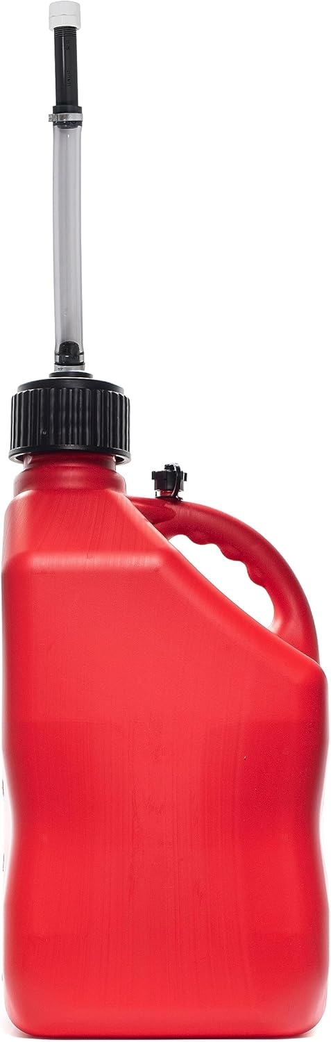 5.5-Gallon Square Motorsport Container (2 Pack) Red with 14" Deluxe Filler Hose (1 Pack) X924420