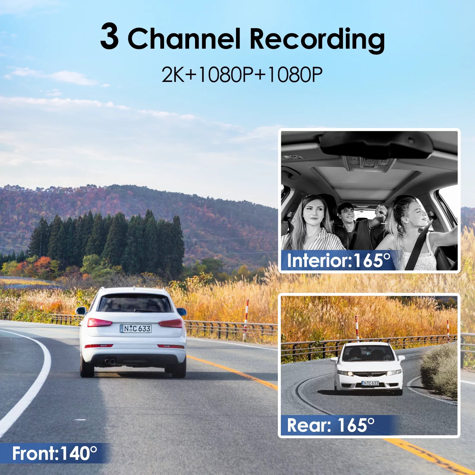 3 Channel Dash Cam with WiFi and GPS G147
