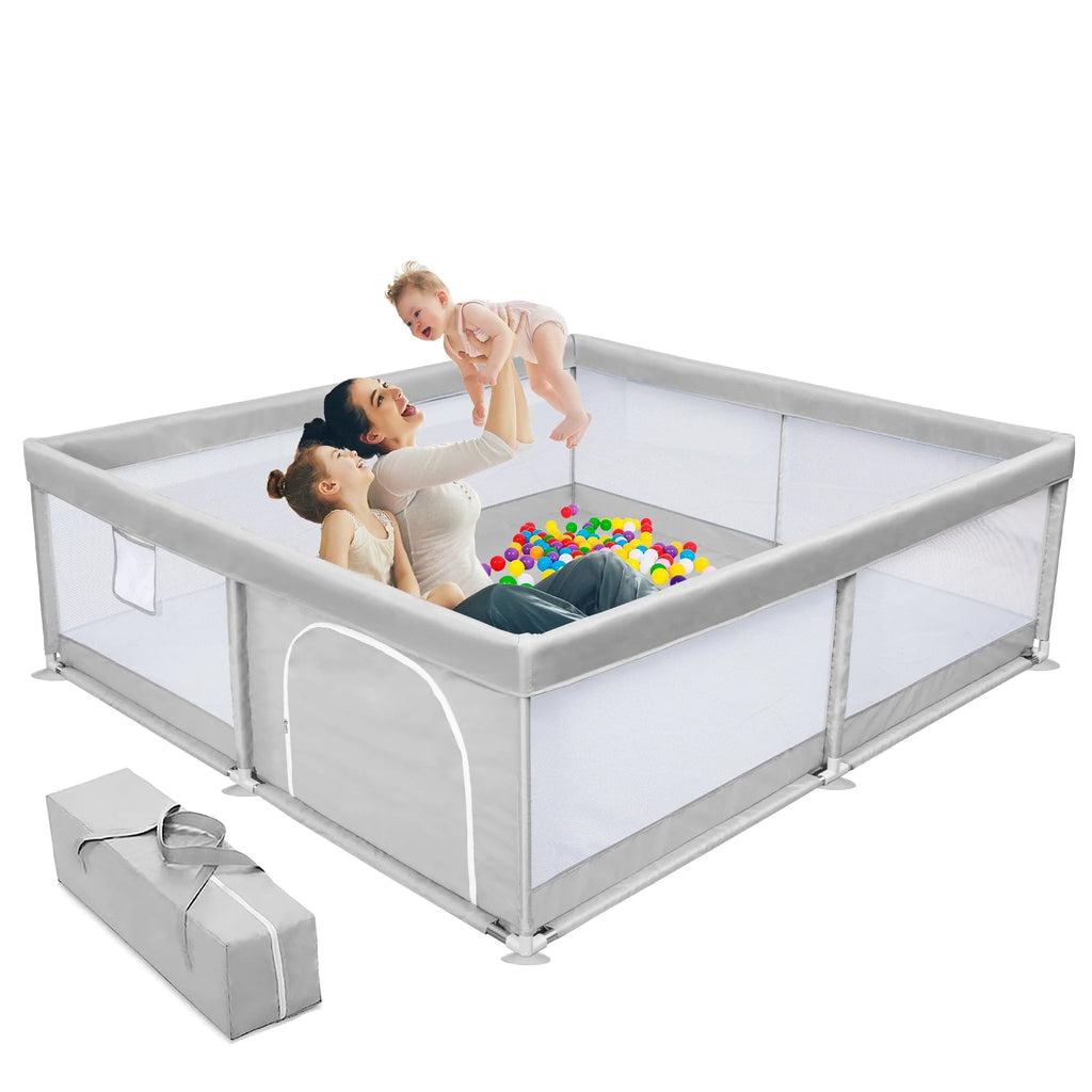 Gray Baby Playpen Large Play Yard Fence L97022