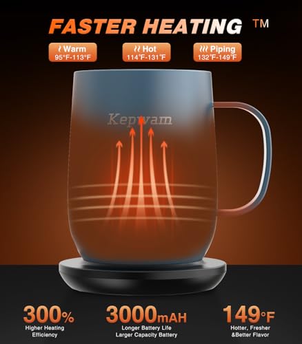 16oz Self Heating Coffee Mug with Temperature Control U27476
