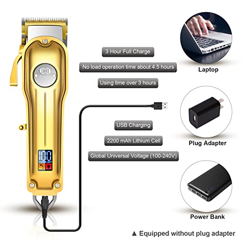 Hair Clippers, 12Pcs Cordless Rechargeable LCD Display Hair Beard Trimming Kit Z196544