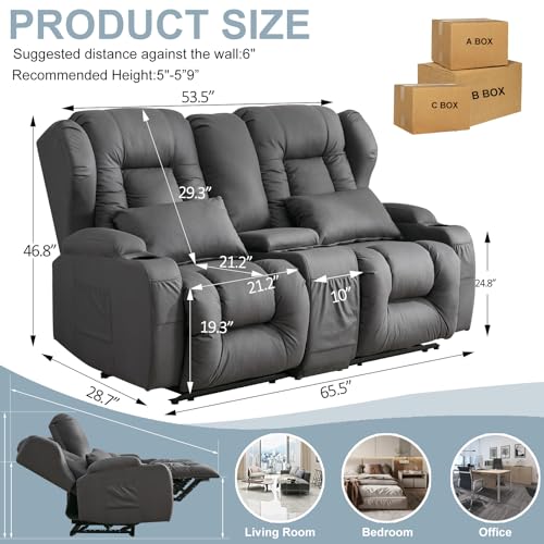 Beige RV Loveseat Recliner Sofa S871964