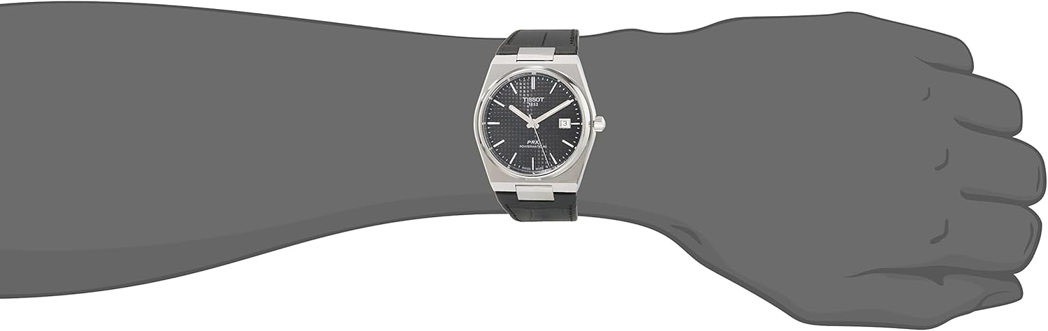 Black Leather Automatic Watch X35297