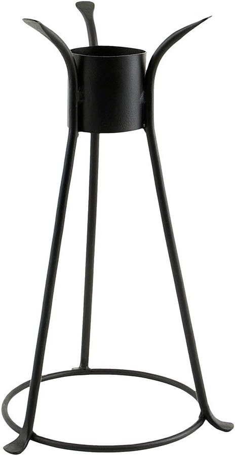 10" Blue Outdoor Glass Gazing Globe with Black Iron Stand Z91953