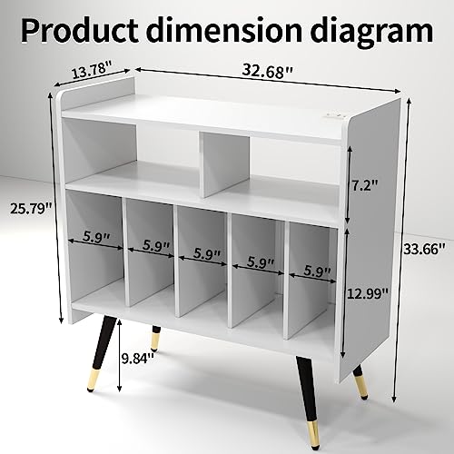 Black Vinyl Record Storage Cabinet W267347