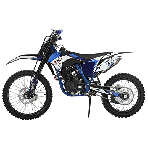 250cc Dirt Bike with 5-Speed Manual Transmission, Electric/Kick Start, 21"/18" Wheels (Black) I5614
