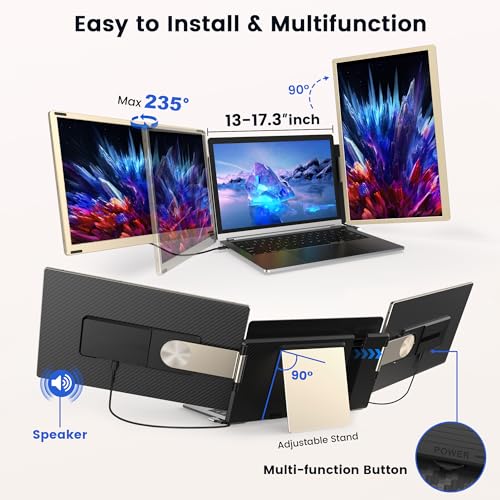 15.6" Portable Triple Monitor with IPS FHD 1080P Display C7486
