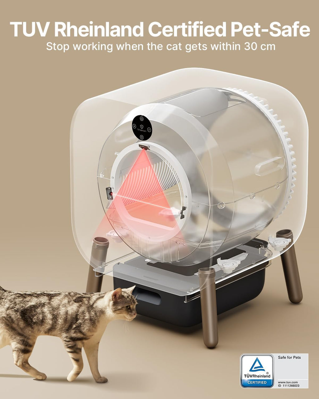 Extra Large Self Cleaning Automatic Cat Litter Box with Mat & Liner N2410