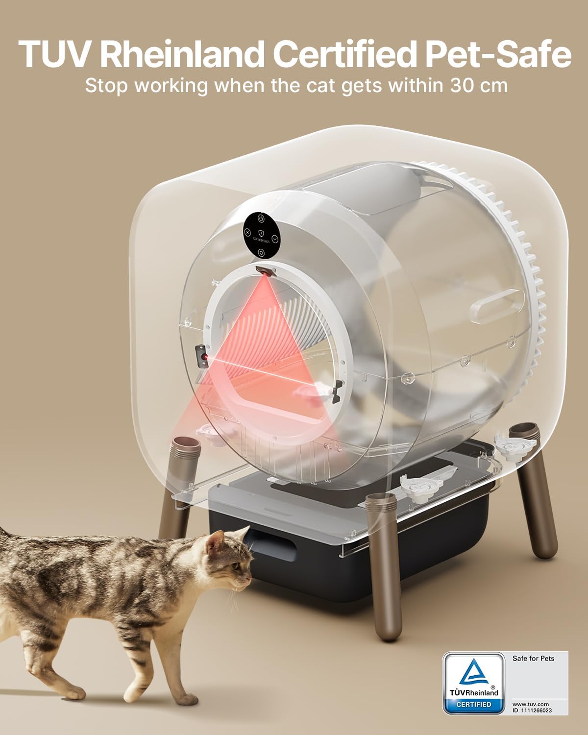 Extra Large Self Cleaning Automatic Cat Litter Box with Mat & Liner N2410