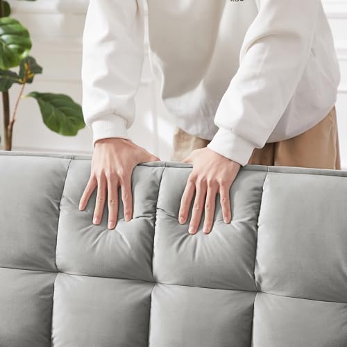 Black Velvet Convertible Sleeper Sofa with Pullout Bed M857