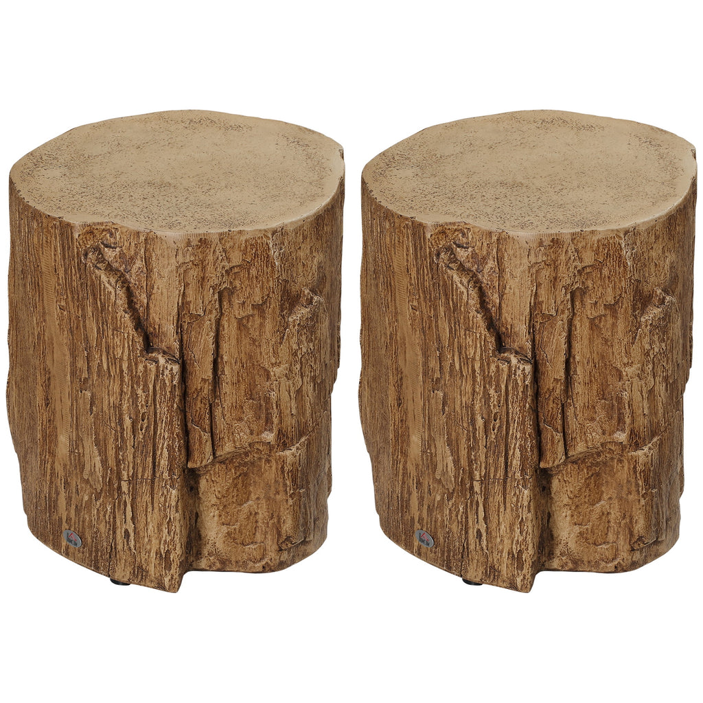 Natural Concrete Side Table Set of 2 Q8949