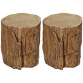 Natural Concrete Side Table Set of 2 Q8949