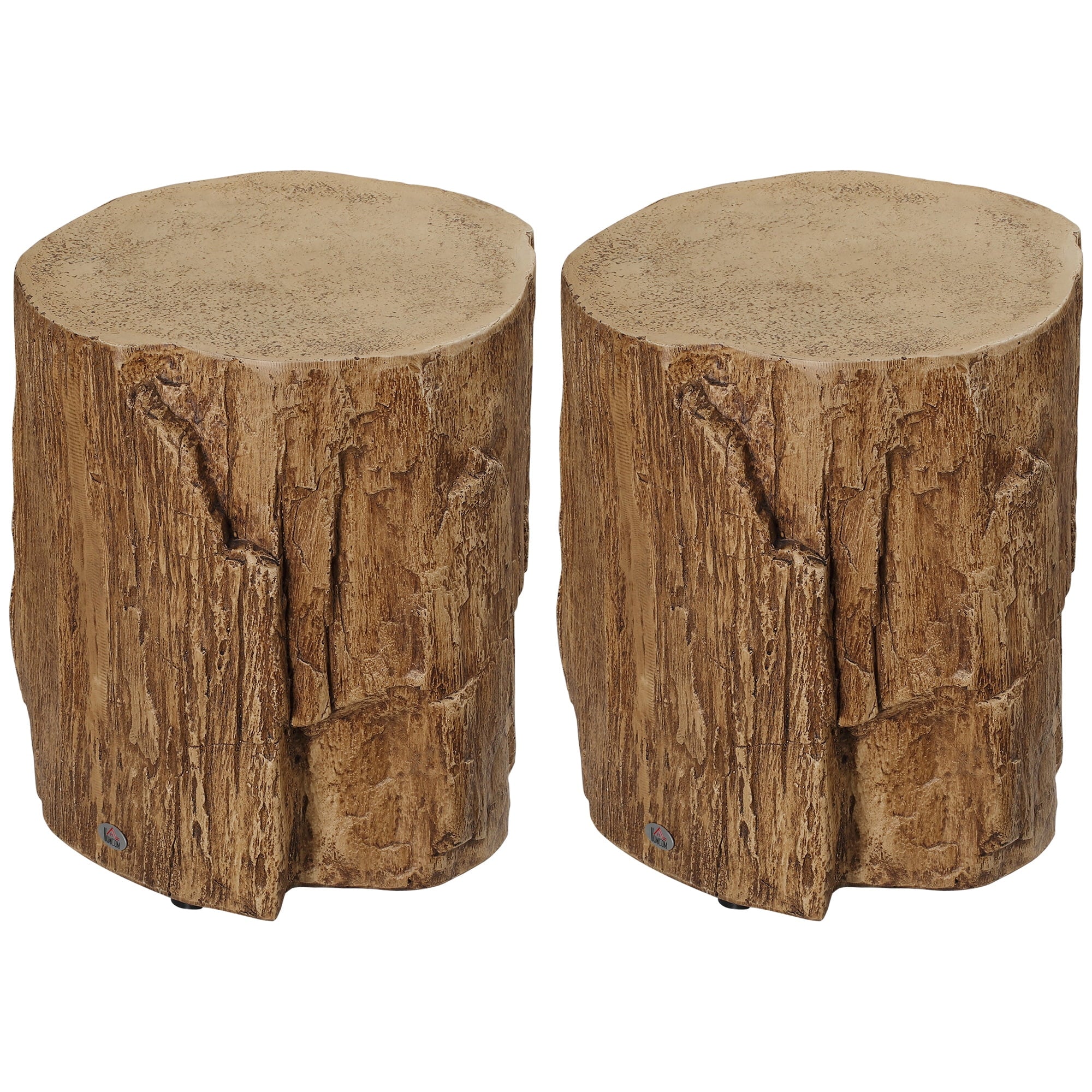 Natural Concrete Side Table Set of 2 Q8949