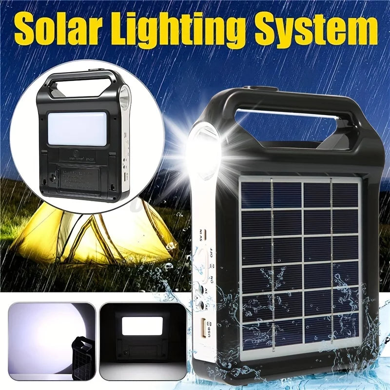 Portable 6V Rechargeable Solar Panel Power Storage Generator System USB Charger With Lamp Lighting Home Solar Energy System Kit M81901
