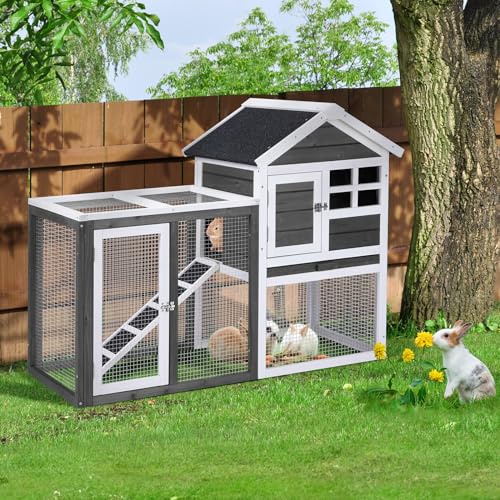 48" Wood Rabbit Hutch with Run S928544