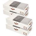 Beige 4 Pack Under Bed Storage Containers with Lids H59306