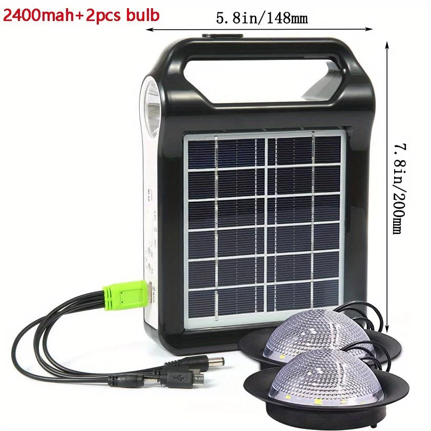 Portable 6V Rechargeable Solar Panel Power Storage Generator System USB Charger With Lamp Lighting Home Solar Energy System Kit M81901