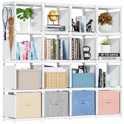 Black 16 Cube Storage Organizer Book Shelf N117