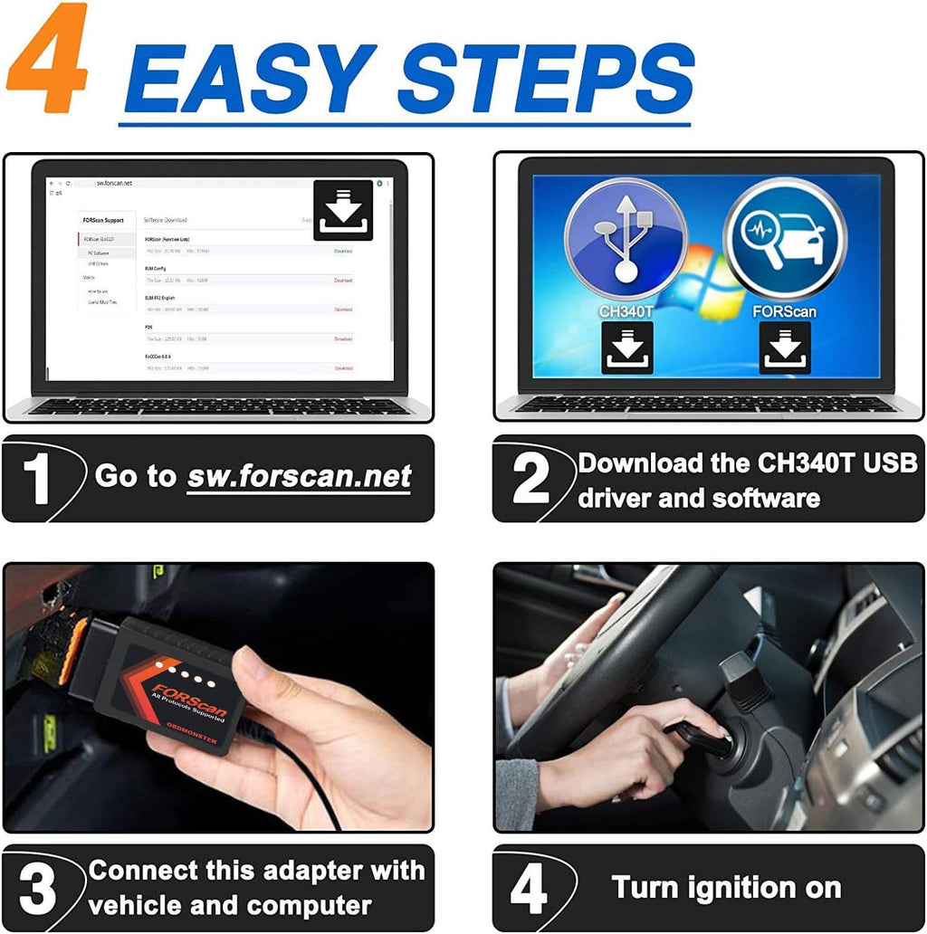ELM327 OBD2 Adapter OBDII Diagnostic Scanner via USB F13783