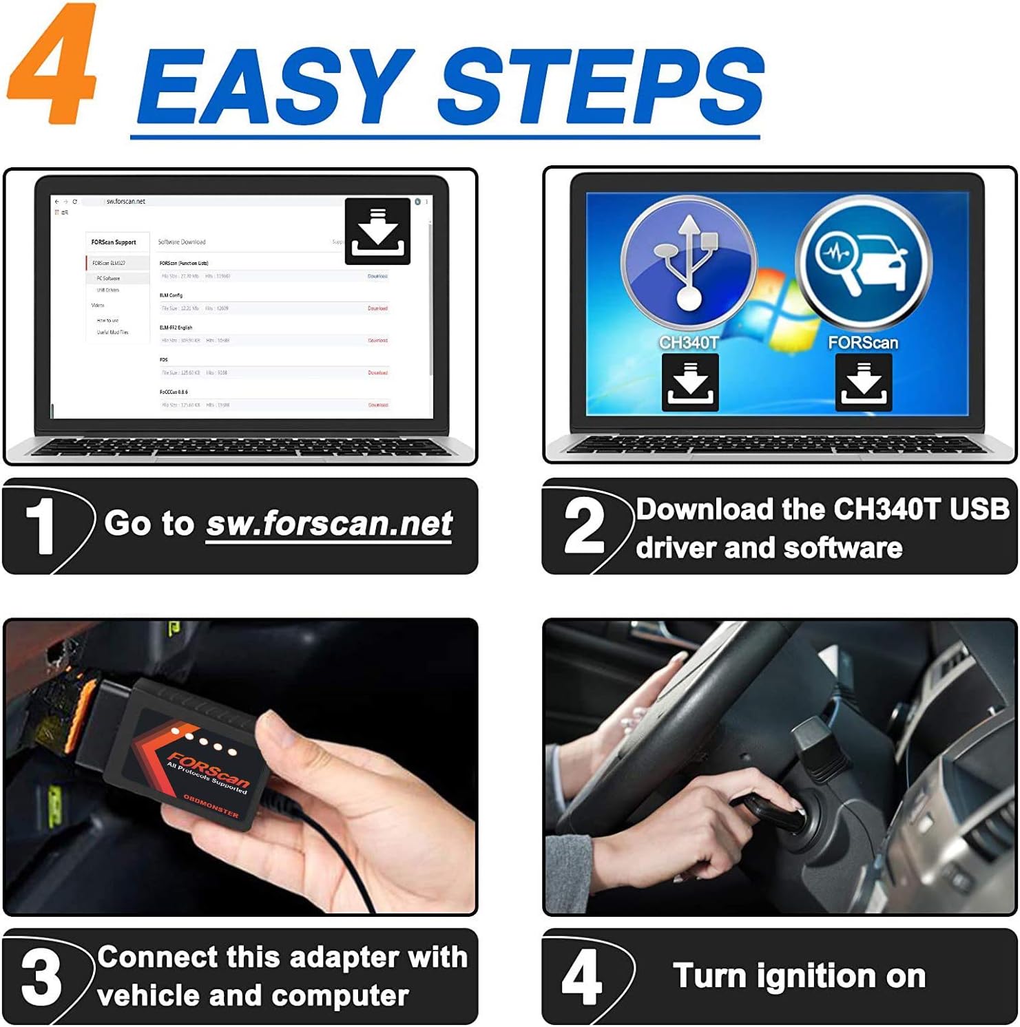ELM327 OBD2 Adapter OBDII Diagnostic Scanner via USB F13783