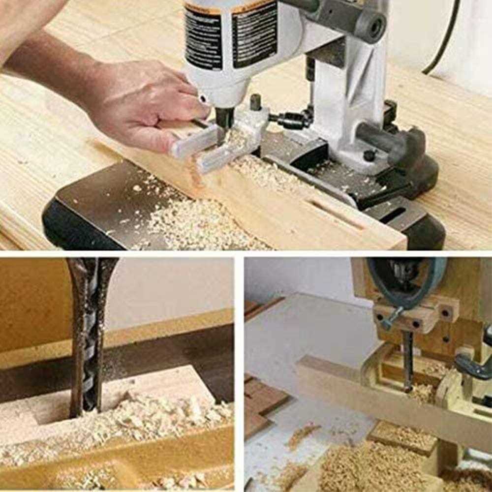 Woodworking Square Hole Mortising Chisel Drill Bits Set B89724