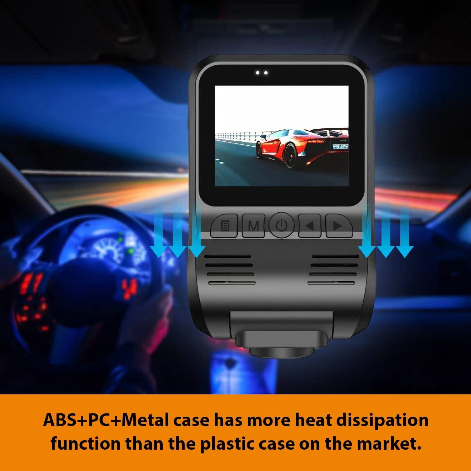 2K 1440P Front and Rear Dash Cam with WiFi GPS Night Vision D4812