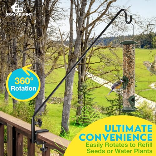 37 Inch Bird Feeder Pole with Non-Slip Clamp D45456