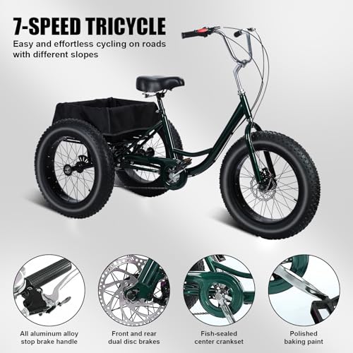 20 Inch 3 Wheeled Fat Tire Drift Trike with Double Disc Brake J89079