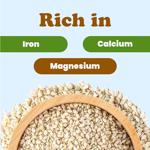Hulled White Sesame Seeds, 1 Pound, Non-GMO, Kosher, Vegan, Unroasted, Bulk W213