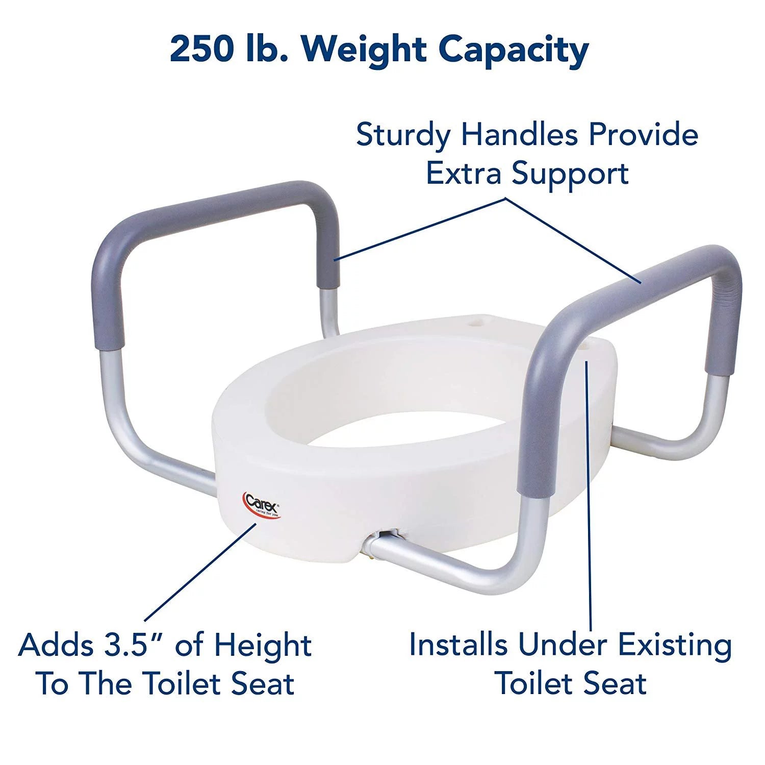 Raised Toilet Seat With Handles P39800