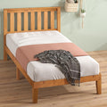 Rustic Pine Twin Wood Platform Bed Frame with Headboard R7938