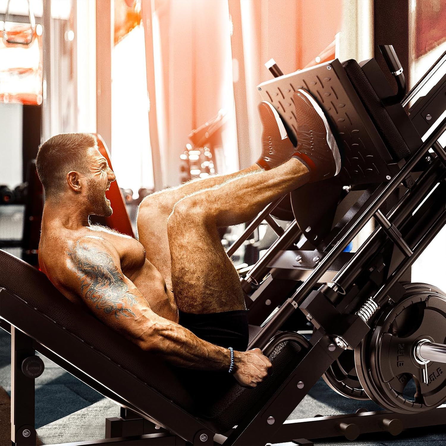 Adjustable Leg Press Hack Squat Machine with Linear Bearing N39899