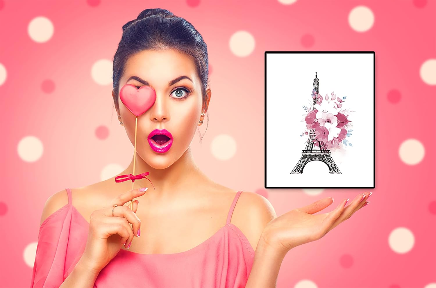 Pink Flower Perfume Fashion Paris Wall Art Prints Set of 9 Unframed L623913