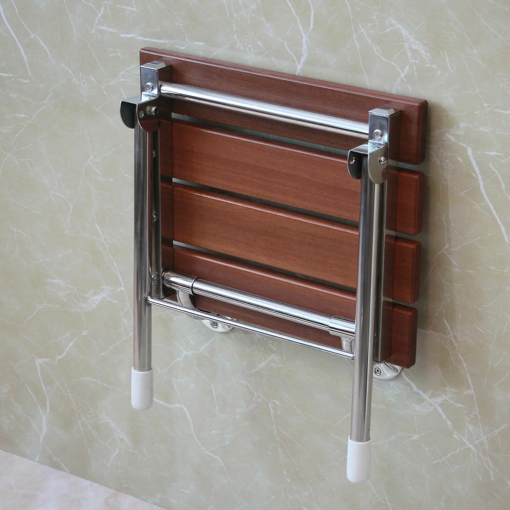 Folding Shower Seat Wall Mounted Wood Bathroom Bench R850