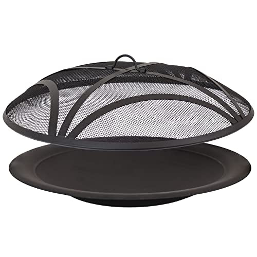 23-Inch Replacement Steel Fire Pit Bowl with Round Spark Screen P33119