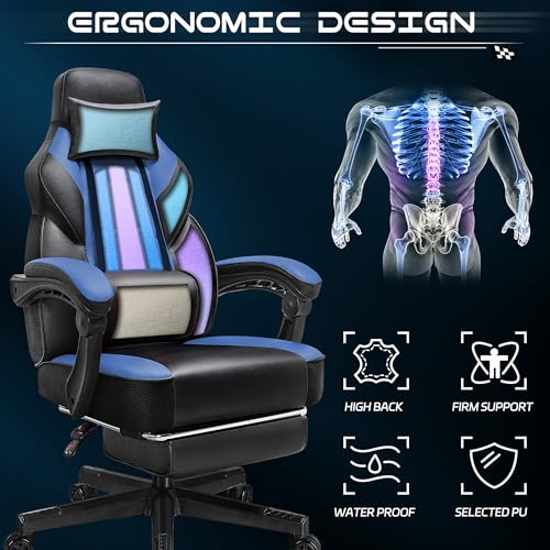 Red Ergonomic Gaming Chair with Footrest Z691