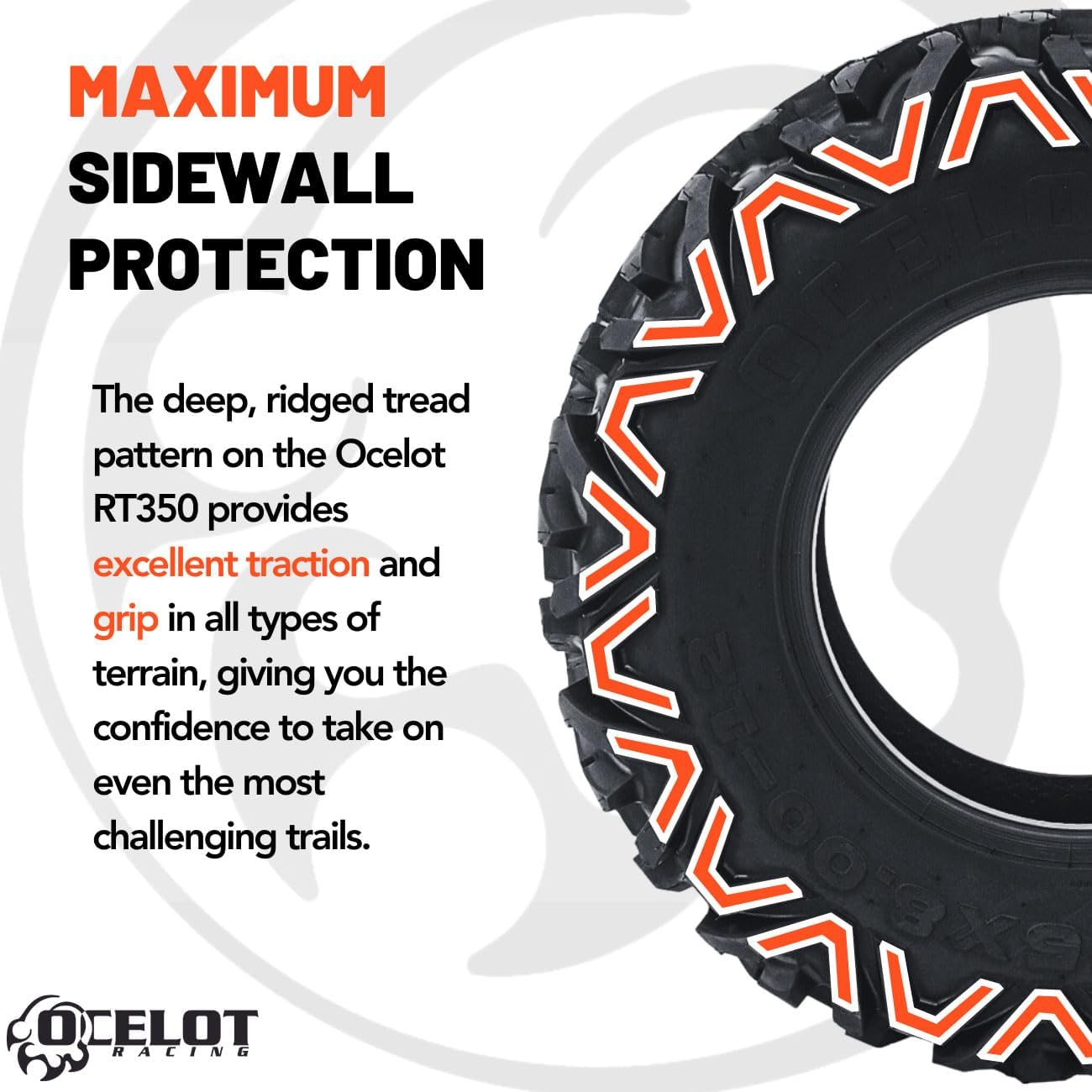 25x8x12 UTV Tires All-Terrain Tire 6-Ply Bias Non-Directional Aggressive Tread C7682