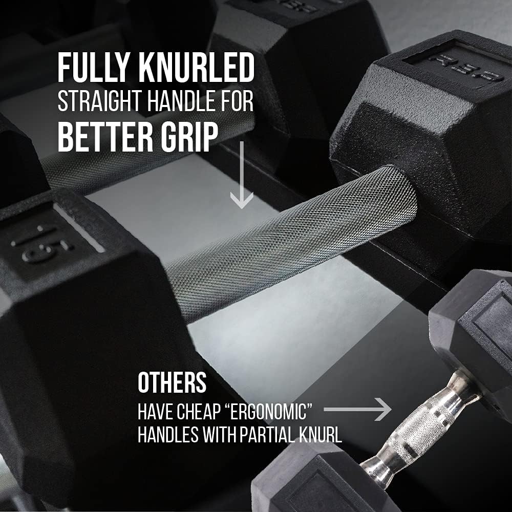 5-50 lb Rubber Hex Dumbbell Set G60268
