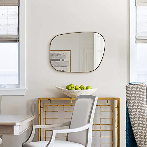 Brushed Gold Irregular Wall Mirror 24x36” Z52719