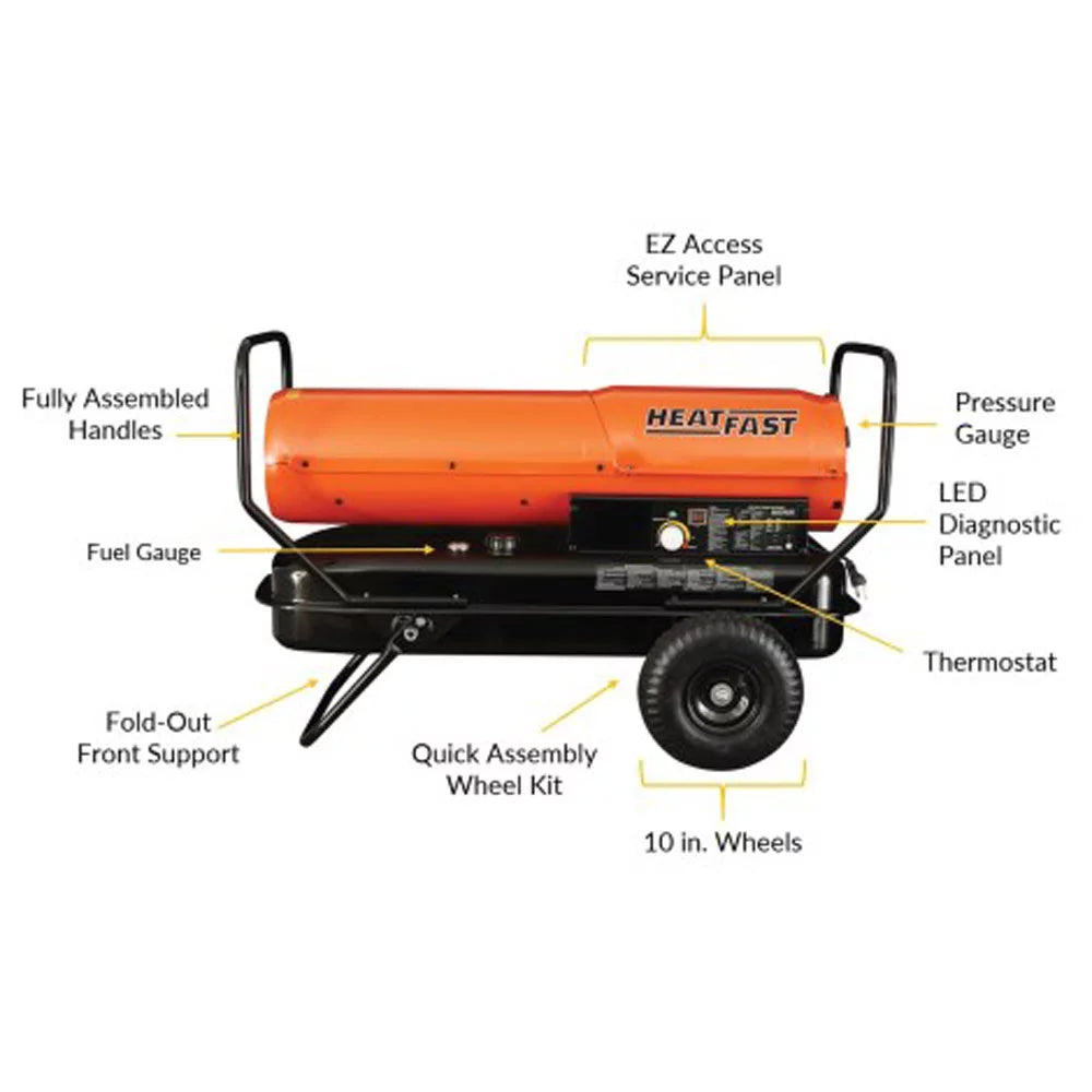 215,000 BTU Forced Air Kerosene Heater With Thermostat B258