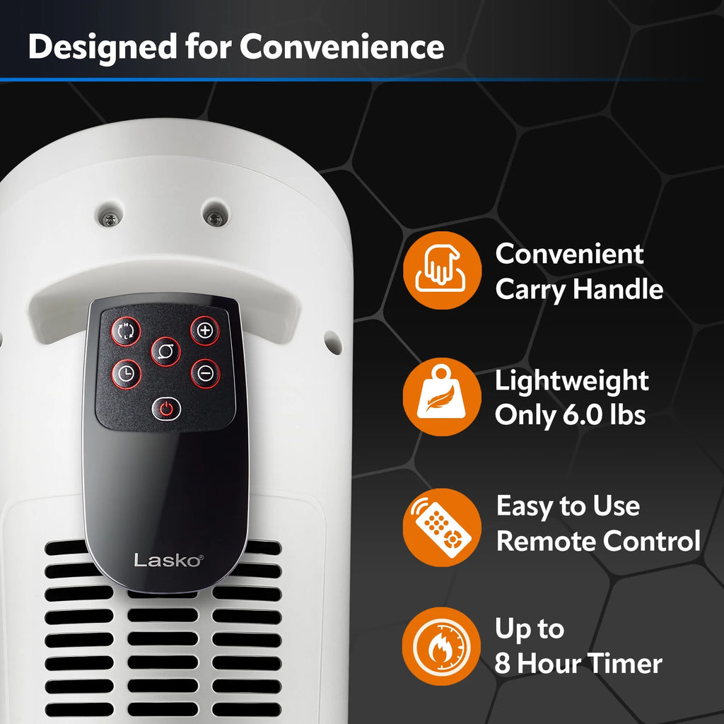 White 1500W Electric Digital Ceramic Tower Space Heater B97688