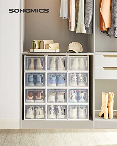 Pack of 12 Clear Plastic Stackable Shoe Storage Boxes M918630