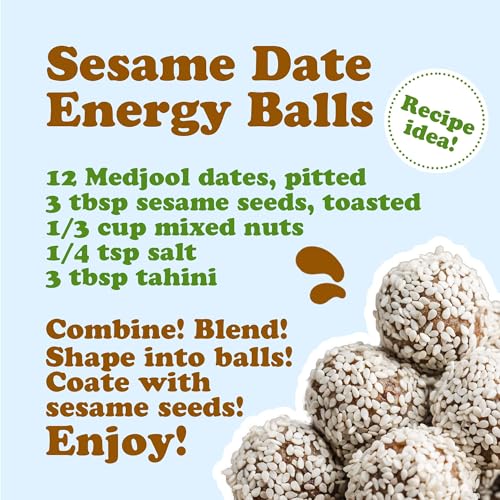 Hulled White Sesame Seeds, 1 Pound, Non-GMO, Kosher, Vegan, Unroasted, Bulk W213